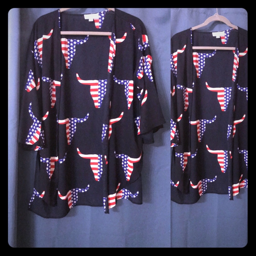 American Flag Longnhorn Kimono